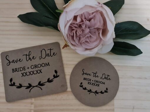 Engraved Wooden Save The Date Magnets